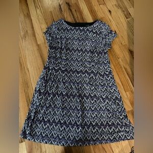 Roz & Ali Purple and White Geometric Dress